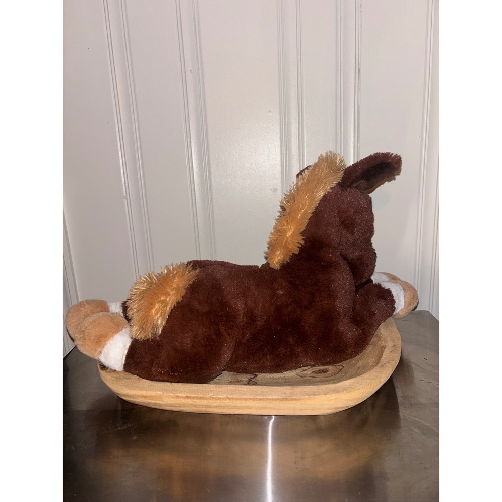 Gund Brown Horse Plush Stuffed Animal White Socks Blaze 4049364 Lying Floppy - Picture 4 of 8